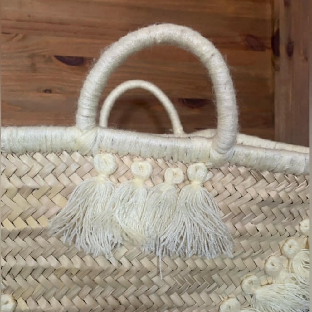 NWT Handwoven tote basket bag- Straw tote bag - straw bag - woven bag - beach - Picture 6 of 6